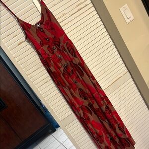Venus Elegant Red Floral Maxi Dress